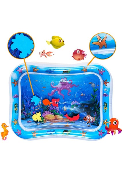 Bebek Su Matı Tummy Time Aktivite Oyuncağı Su Havuzu