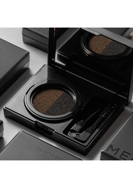 Reeltattoo Brow Cushion Two Tone Brown - Çift Tonlu, Çift Fırçalı Kaş Farı & Kaş Şekillendirme Kiti