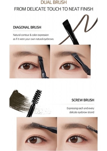 Reeltattoo Brow Cushion Two Tone Brown - Çift Tonlu, Çift Fırçalı Kaş Farı & Kaş Şekillendirme Kiti