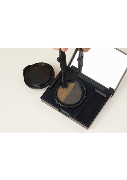 Reeltattoo Brow Cushion Two Tone Brown - Çift Tonlu, Çift Fırçalı Kaş Farı & Kaş Şekillendirme Kiti