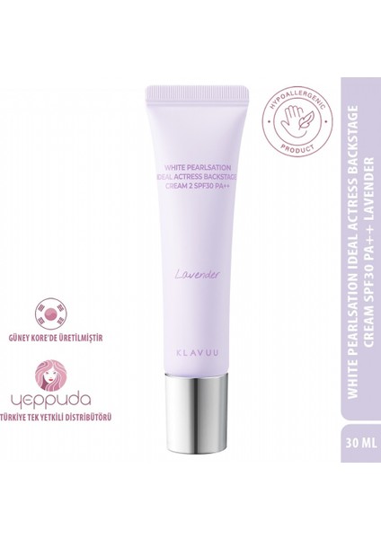 White Pearlsation Ideal Actress Backstage Cream SPF30 Pa++ Lavender - Kore Incisi Içeren Tone-Up Krem