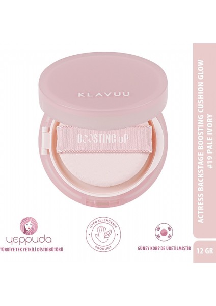 Actress Backstage Boosting Cushion Glow #19 Pale Ivory Spf 50+, Pa+++ - Parlak Bitişli Nemlendirici Fondöten