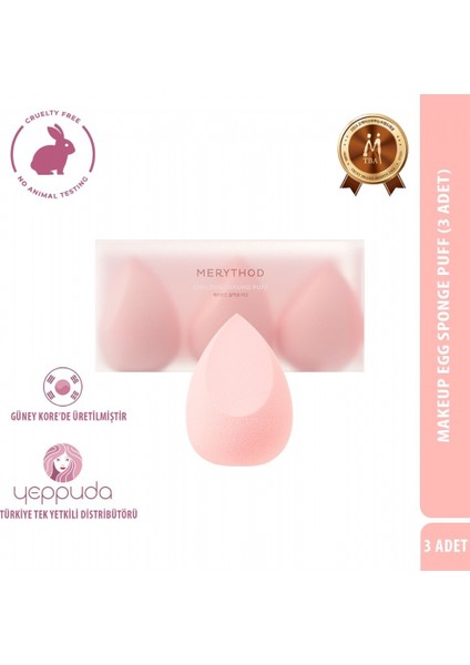 Makeup Egg Sponge Puff - 3'lü Puff Makyaj Süngeri