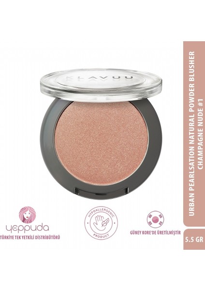Urban Pearlsation Natural Powder Blusher Champagne Nude #1 - Inci Tozu İçeren Allık