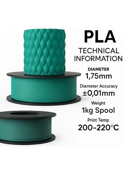 Pla+ Filament 1.75MM 1 kg - Turkuaz fiyatları