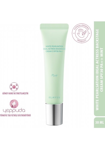 White Pearlsation Ideal Actress Backstage Cream SPF30 Pa++ Mint - Kore Incisi Içeren Tone-Up Krem