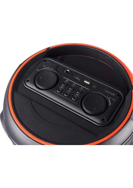 KTS-2058 Siyah Çift Mikrofonlu Rgb Ledli Taşınabilir Bluetooth Hoparlör Parti Speaker modelleri