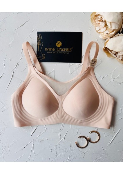 Audrey Önü Esnek File Detaylı Hafif Destekli Balensiz Dikişsiz Iz Belli Etmez Kopçalı Sütyen