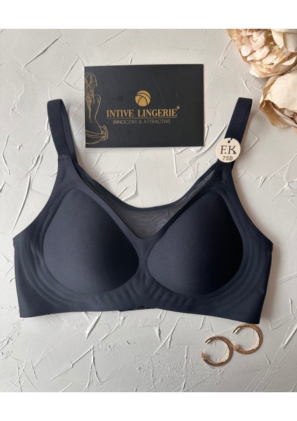 Audrey Önü Esnek File Detaylı Hafif Destekli Balensiz Dikişsiz Iz Belli Etmez Kopçalı Sütyen