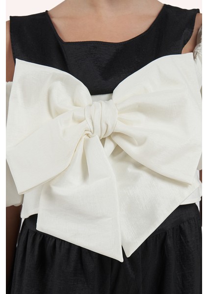 Kız Çocuk Fiyonk Detaylı Siyah Salopet modelleri