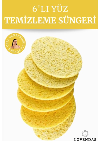 6 Lı Yüz Temizleme Süngeri Büyük Boy