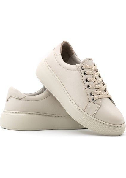 Luce Hakiki Deri Kadın Bej Casual Sneaker Ayakkabı indirimleri