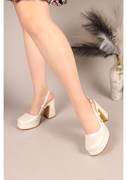 Rivy Burnu Kapalı Platform Topuklu Ayakkabı Sedef modelleri