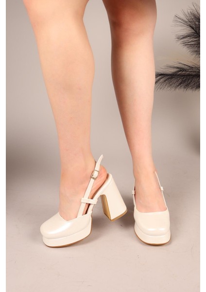 Rivy Burnu Kapalı Platform Topuklu Ayakkabı Sedef indirimleri