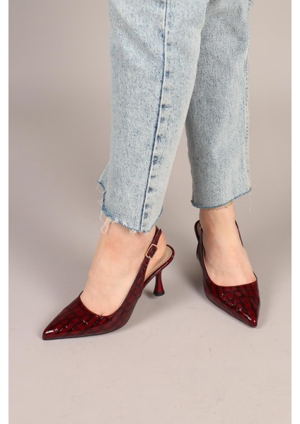 Kastor Rugan Kroko Stiletto Bordo modelleri