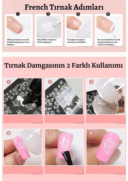 Tırnak Süs Damgalama - French Stamper Aleti - Yumuşak ve Pürüzsüz Yüzey, Kolay ve Pratik modelleri