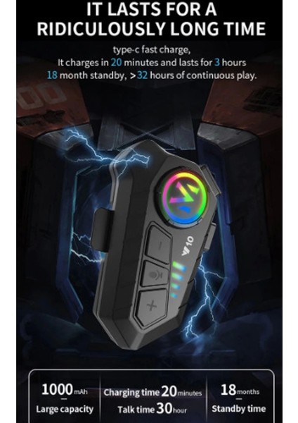 Y10 Kask Kulaklık Bluetooth Motosiklet Kulaklık 5,3 Bluetooth Intercom Motorsiklet Kulaklık