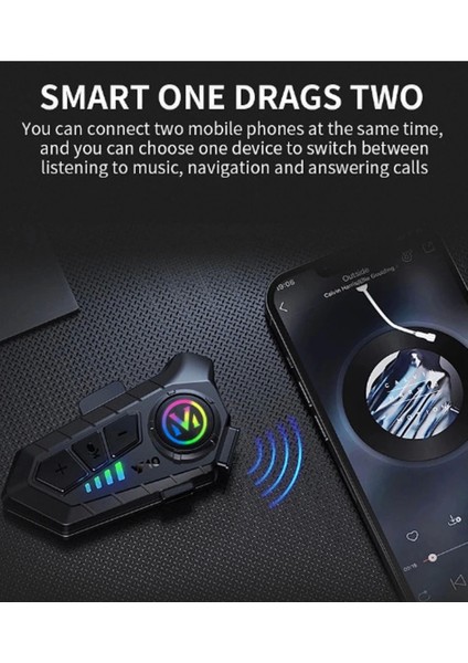 Y10 Kask Kulaklık Bluetooth Motosiklet Kulaklık 5,3 Bluetooth Intercom Motorsiklet Kulaklık