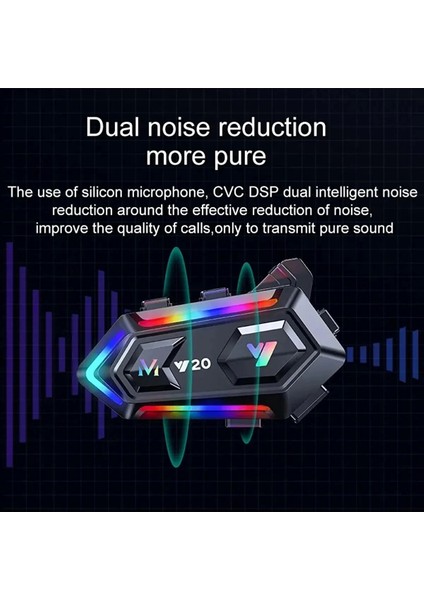 Y20 Motor Kurye Kask Kulaklık Rgb Modlu Bluetooth Motosiklet Kulaklık 5.3 Bluetooth Interkom