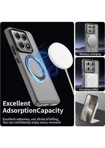 Xiaomi Mi 14T Pro Kılıf Kamera Çıkıntılı Mat Magsafe Şarj Özellikli Kenarları Renkli Premium Sert Kapak indirimleri