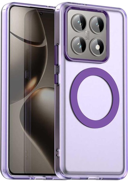Xiaomi Mi 14T Pro Kılıf Kamera Çıkıntılı Mat Magsafe Şarj Özellikli Kenarları Renkli Premium Sert Kapak