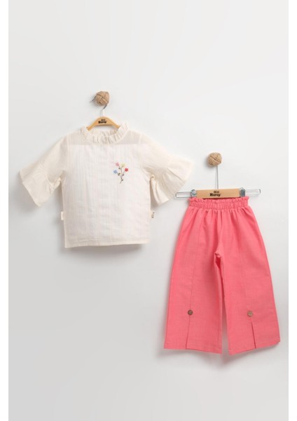 "ispanyol Paça Dokuma Gömlekli Kız Yazlık Takım "