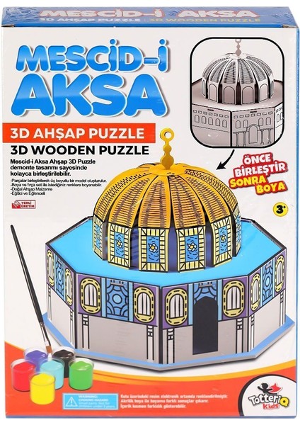8209 Mescid-I Ahka 3D Ahşap Puzzle ve Boyama -Totteriq