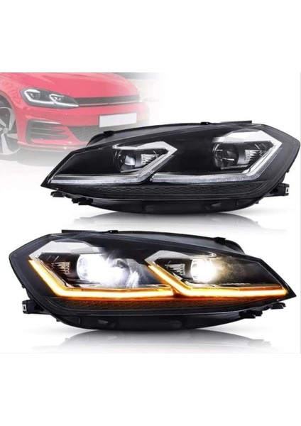 Vw Golf 7.5 Uyumlu 2018-2019 J Dizayn Krom Far