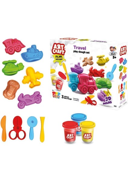 03998 Art Craft Seyahat Araçları Hamur Set 168 gr -Fentoys