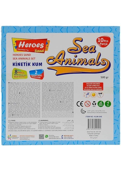 KUM-040 500GR Heroes Kinetik Kum Deniz Hayvanlı Kalıplı Set