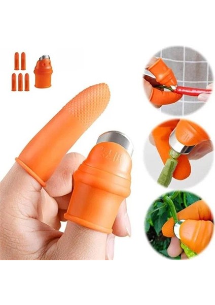 SN-14662 Pratik Başparmak Soyucu Bıçak - Silikon Baş Parmak Sebze Meyve Ayıklayıcı Kesme Eldiveni