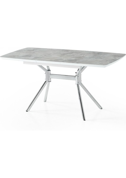 Monterra Açılır Yemek Masası – 80 x 130 / 160 cm , Rambla Üst Tabla, Gold Metal Ayak