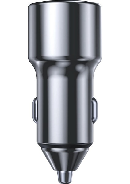 Hepu HP-782 Araç Içi Şarj Cihazı 3.1A Pd 48 Watt Fast Hızlı Şarj Aleti Metal Çakmaklık Şarj Type C 2-Port Işıklı