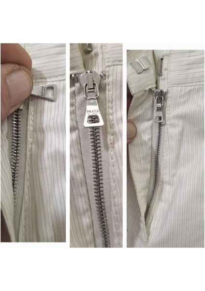 #orijinal #tasarımcı S - M #beyaz #çizgili #kısa #mini #kumaş #pamuk #cepli #şort indirimleri