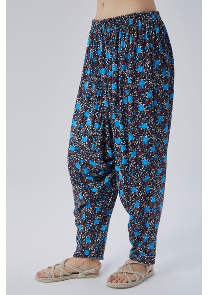 Köy Hayatı Kadın Jarse Şalvar Lastikli Bel Battal Boy Rahat Konforlu Yöresel Motifli Ağlı modelleri