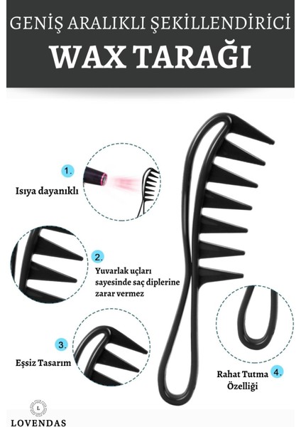Profesyonel Antistatik Karbon Wax Tarağı