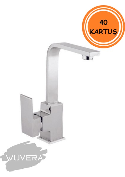 Neptün Serisi 40 Kartuşlu Kare Form Tse Belgeli Tezgah Üstü Lavabo Bataryası fırsatları