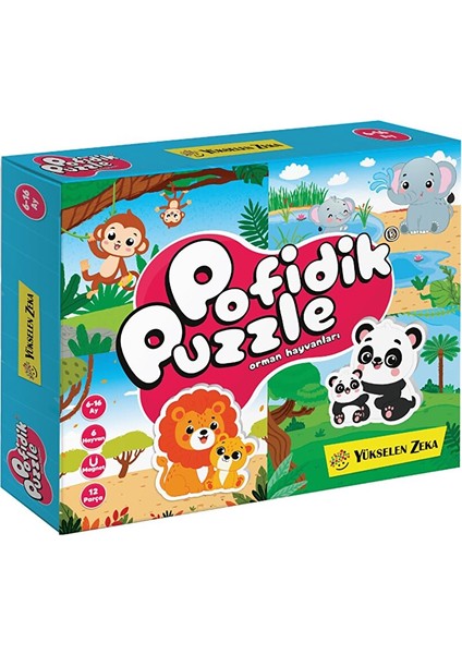 6-16 Ay Ilk Pofidik Magnet Puzzle - Orman Hayvanları