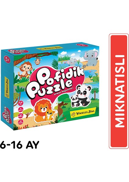 6-16 Ay Ilk Pofidik Magnet Puzzle - Orman Hayvanları