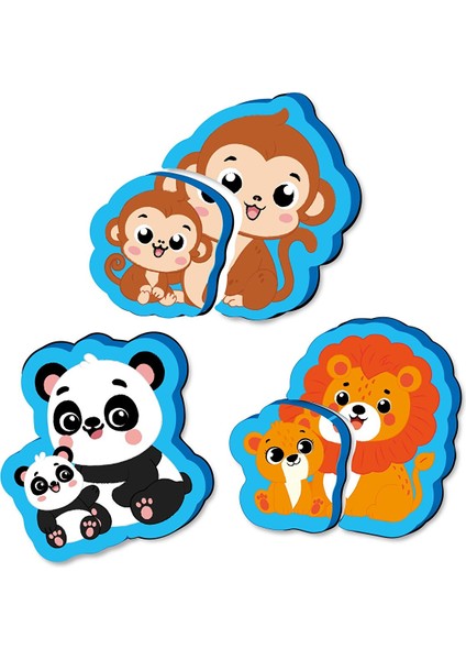 6-16 Ay Ilk Pofidik Magnet Puzzle - Orman Hayvanları
