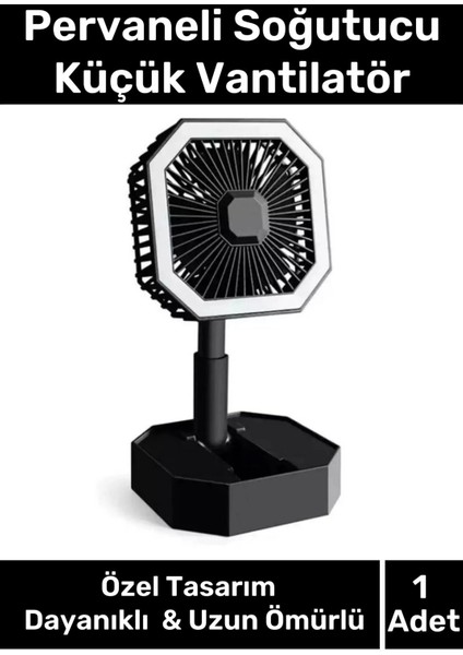 Deluxe Katlanabilir 2 Modlu USB Şarjlı Sessiz Mini Fan Yelpazeli Pervaneli Soğutucu Vantilatör
