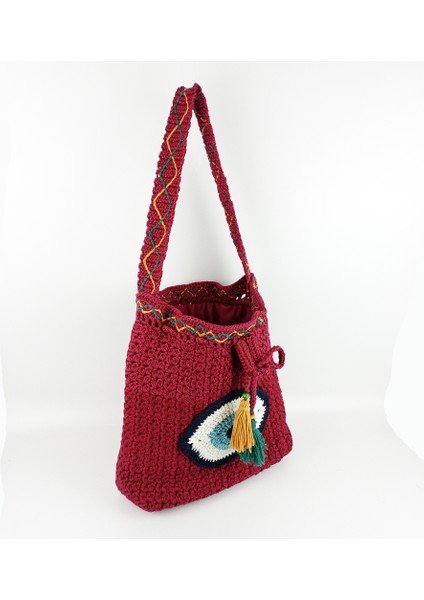 El Örgüsü Büzgülü Mavi Göz Çanta fırsatları