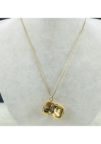 New Model Göz Kapaklı Resim Çerçeveli Çelik Kadın Kolye modelleri