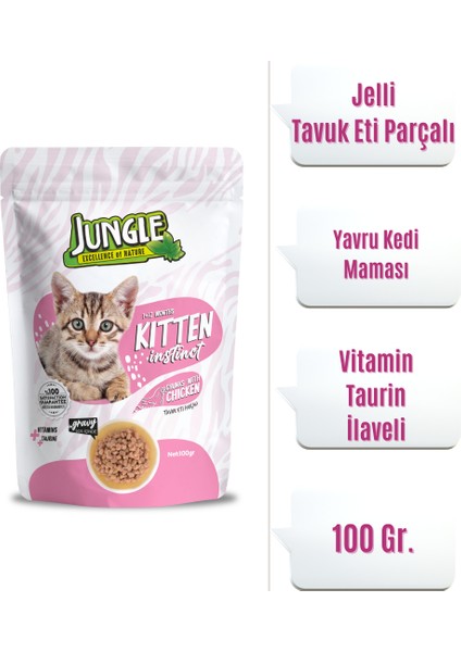 Yavru Kedi Maması Tavuk Eti Parçalı Pouch 100 gr