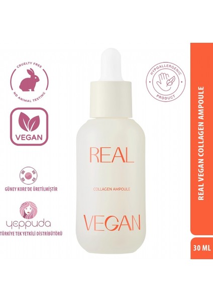 Real Vegan Collagen Ampoule - Niasinamid ve Bitkisel Kolajen Içeren Ampul