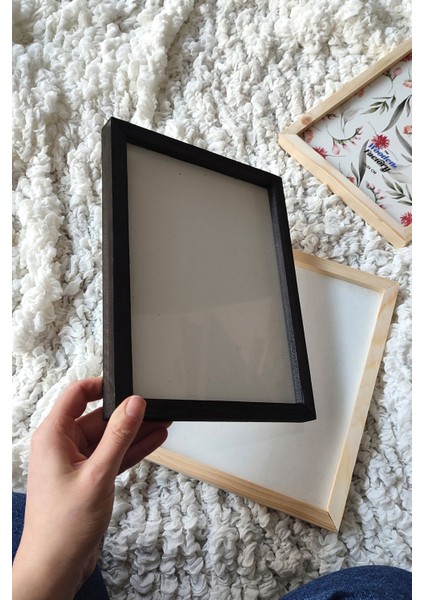 , Kanallı, Değiştirilebilir Ahşap Çerçeve, Tek Parça Boş Çerçeve (Önü Korumalı), 18 x 24 cm