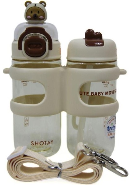 Su Matarası 2 Bölmeli Tritan Beyaz 900ml