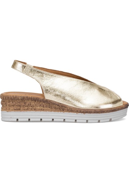 Elit ZEYN8094 Kadın Ortopedik Dolgu Topuk Sandalet Beyaz