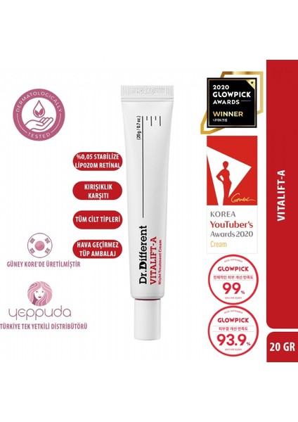 Dr.different Vitalift-A - %0.05 Stabilize Lipozom Retinal Içeren Gece Kremi
