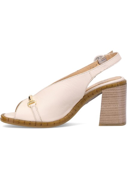 2511902Y Kadın Hakiki Deri Topuklu Sandalet Bej modelleri